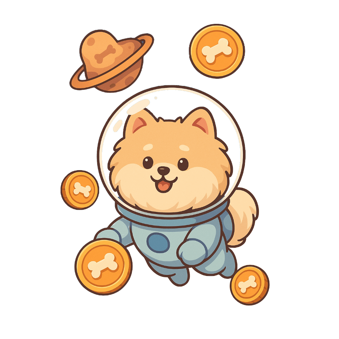 Cute Pomeranian dog in space